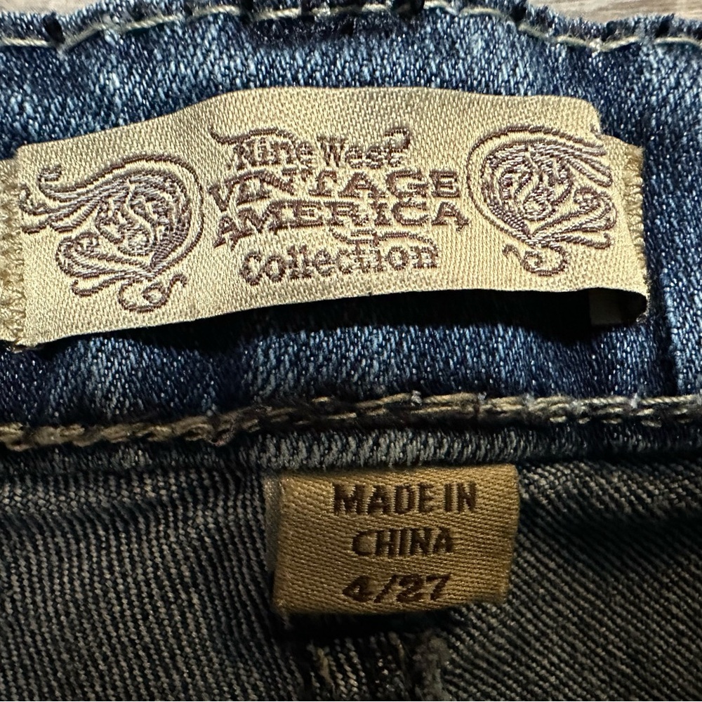 Y2K Nine West Vintage America Coll. Bootcut Jeans Size 4/27 Embroidered Pocket - Picture 4 of 11
